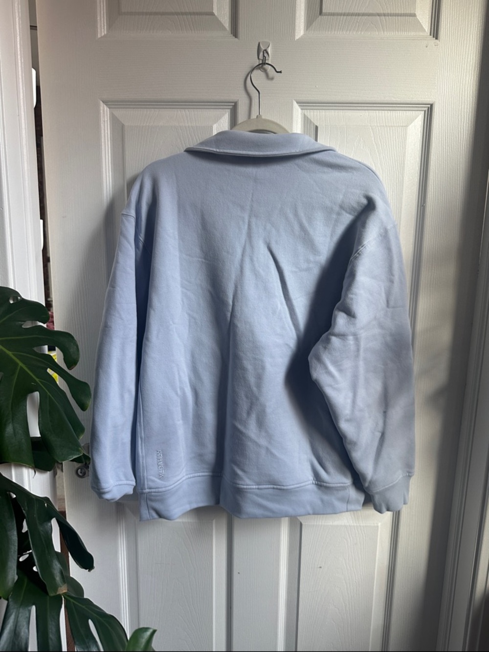 Athleta Forever Fleece 1/4 Zip Sweatshirt light blue womens small - Picture 4 of 4